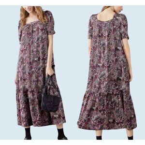 ANTHROPOLOGIE / Maeve Lisabetta Paisley Short Sleeve Midi Dress Size 1X
